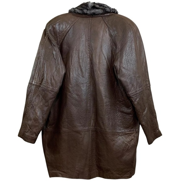Andrew Marc Genuine Leather Rabbit Fur Coat Jacket Brown Black Gray Size Small - Picture 2 of 12